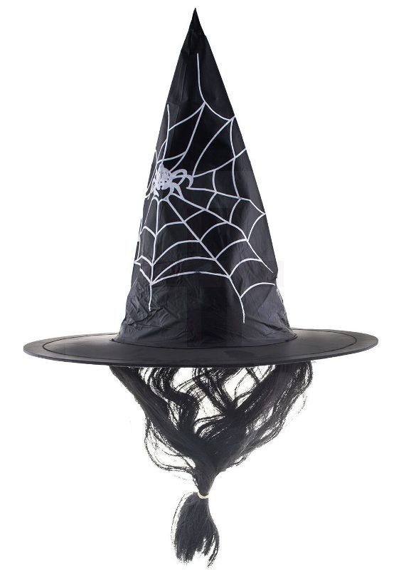 Boszorkány kalap hajjal Halloween