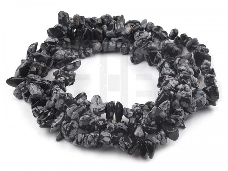 Ásványi töredék Obsidián pehely szilonon - 85 cm Gyöngy-,gyöngyfűző