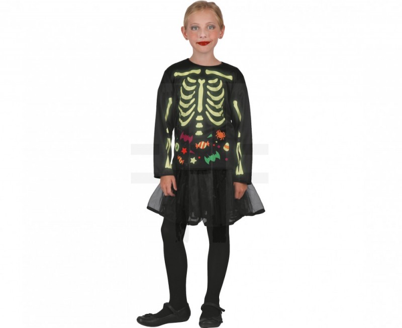 Kislány csontváz jelmez Halloween