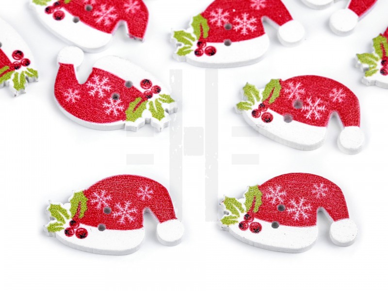Karácsonyi dekorációs gomb - 10 db/csomag Karácsonyfa díszités