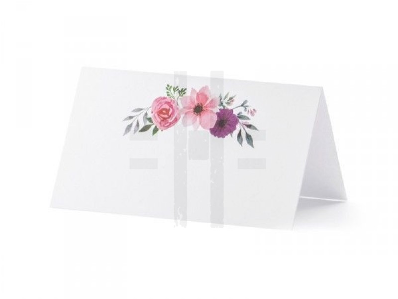    Ültető kártya virág mintával - 10 db/csomag Esküvői díszítés