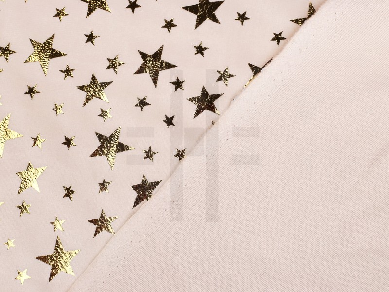 Dekorációs bársony lurex csillagokkal - Krém Karácsonyi textil