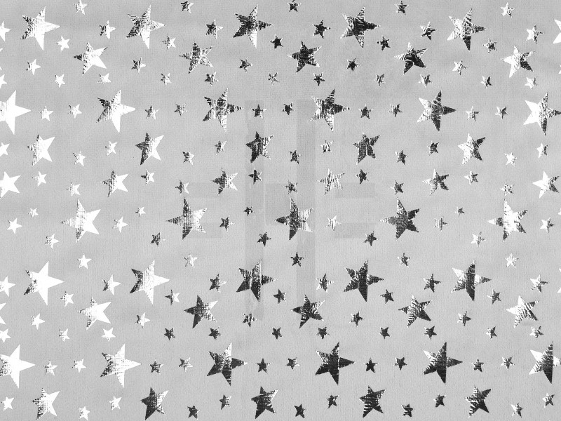 Dekorációs bársony lurex csillagokkal - Ezüst Karácsonyi textil