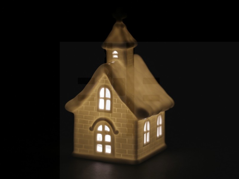 Porcelán világító templom Gyertya,illatosító,lámpa