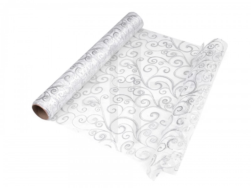 Organza esküvői mintával - 4,5 m Dekorációs szövet Organza esküvői mintával - 4,5 m Dekorációs szövet