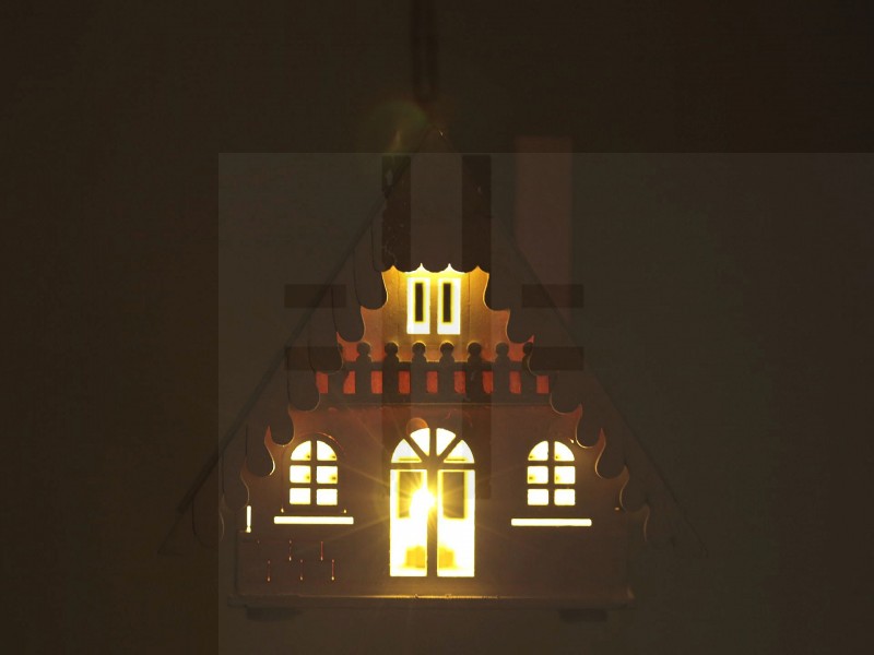 Fából készült világító házikó akaszthatós Gyertya,illatosító,lámpa