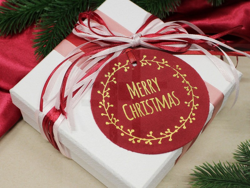 Karácsonyi cimke 10 cm - 2 db/csomag Ajándék csomagolás