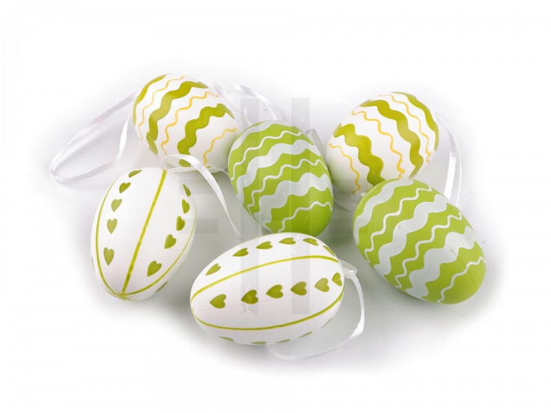 Húsvéti tojás akasztásra - 6 db Hungarocell,műanyag kellék