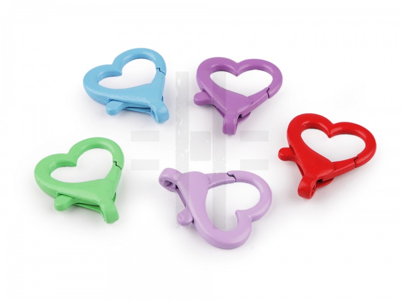Fém karabiner színes szív 15 mm lyuk - 10 db Karácsonyfa díszités        Fém karabiner színes szív 15 mm lyuk - 10 db Karácsonyfa díszités