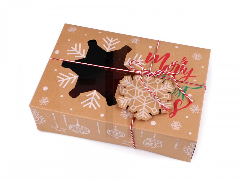 Karácsonyi ajándék doboz átlátszó névjegykártyával Karácsonyi ajándék doboz átlátszó névjegykártyával