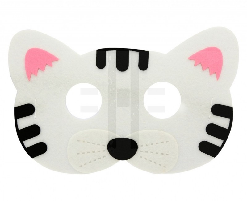 Fehér cica filc álarc Álarc, Fejdísz, Kellék