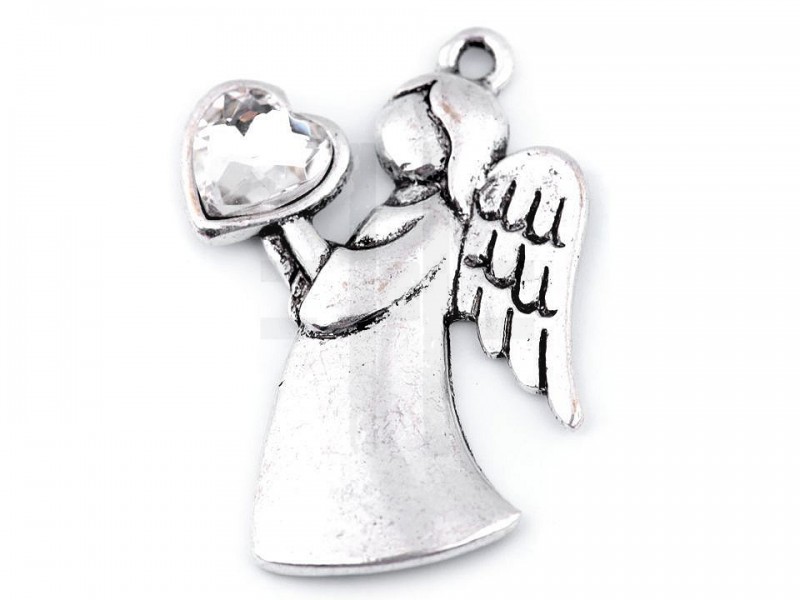 Medál angyal szívvel Medál-, bross