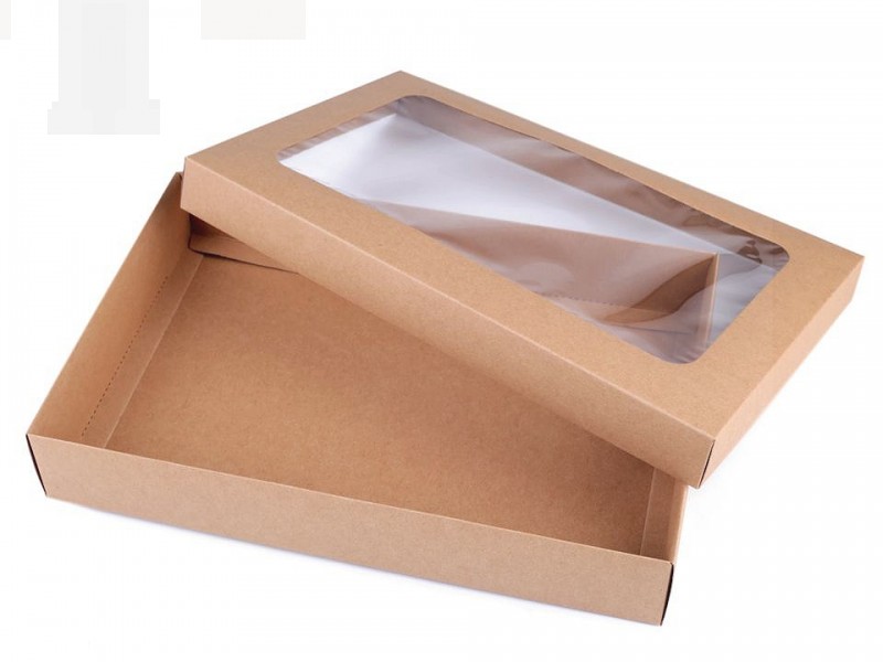 Papir doboz ablakkal - 4 db/csomag Ajándék csomagolás