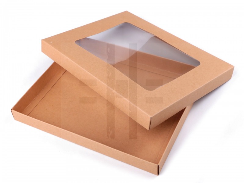 Papir doboz ablakkal - 22 x 27 cm Ajándék csomagolás