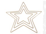 Fém csillag dekorációra készlet 3 db/szett Fém-,mágnes kellék