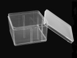 Műanyag doboz / box tetővel 9,5x9,5x5,5 cm Ajándék csomagolás