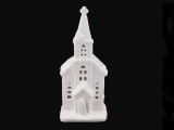             Porcelán világító templom - 23 cm