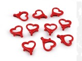 Fém karabiner színes szív 15 mm lyuk - 10 db Karácsonyfa díszités