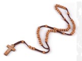 Rózsafüzér fából fonott zsinóron Nyaklánc, -kellék