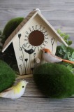 Fa madár ház festhető Fa,üveg dísz-, kellék