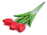 Mű tulipán virág - 3 db/csokor Virág, toll, növény