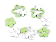  Fa virágok 24 db - Zöld-fehér 