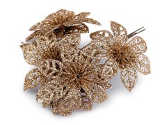 Karácsonyi virág glitterekkel - Arany Koszorú