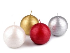 Karácsonyi gyertyagömb fémes - 8 cm Gyertya,illatosító,lámpa