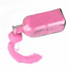 Dekorhomok üvegben - Rózsaszín Dekor kellékek