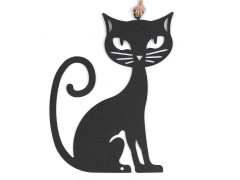 Fekete fém macska akasztáshoz Gyerekszoba-,dekorkellék