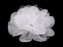 Szifon virág 80 mm - Fehér Medál-, bross