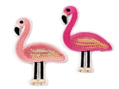 Felvasalható flamingó flitterekkel - 2 db/csomag Vasalható, varrható kellék
