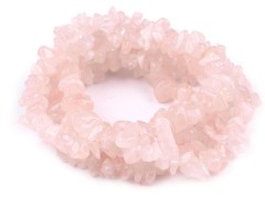 Ásványtörmelék Rózsakvarc damilon - 85 cm Gyöngy-,gyöngyfűző