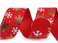 Karácsonyi ripsz grosgrain szalag - Piros Ajándék csomagolás