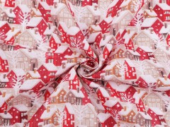 Dekorációs anyag Loneta - Házikó Karácsonyi textil