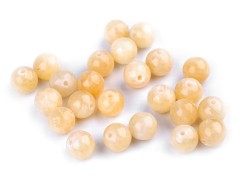 Ásványi gyöngyök Sárga jadeit - 50 db/csomag Gyöngy-,gyöngyfűző