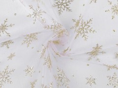 Organza glitteres pelyhekkel Karácsonyi textil