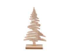 Fa karácsonyfa glitterekkel - 19 cm dekoracio