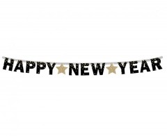 HAPPY NEW YEAR GLITTERES FELIRAT - 180 cm Szilveszter