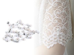      Felvarrható gyöngyök menyasszonyi ruhára - 50 db/csomag Varrható, ragasztható ruhadísz