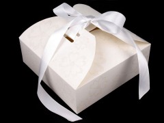 Papírdoboz szalaggal és csillámporral - 5 db/csomag Ajándék csomagolás