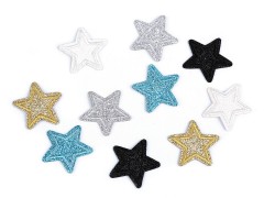 Felvasalható csillag glitterekkel - 10 db/csomag Vasalható, varrható kellék